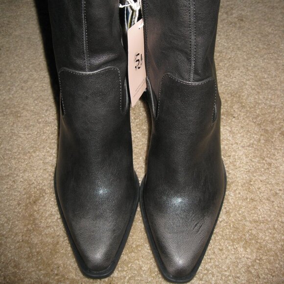 Sincerely Jules Black Western Style zip up Cowboy heel boots size 6 - Picture 1 of 7